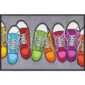 Produktbild: Salonloewe Fußmatte Bunte Turnschuhe 050x075 Fußabtreter außen Hauseingang Schmutzfangmatte Schuhe waschbar bunt