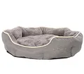 Produktbild: Dehner Lieblinge Hundebett und Katzenbett Sammy, oval, ca. 70 x 65 x 14 cm, Polyester, grau