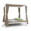 Produktbild: Gartenliege Lounge Relax Doppel Sonnenliege Terrasse Himmelbett Sonnendach Taupe
