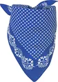 Produktbild: styleBREAKER Damen Bandana Tuch im Vintage Blumen Muster | quadratisches Halstuch aus Baumwolle | vielseitig tragbar als Kopftuch oder Dreieckstuch, Farbe:Blau-Weiß