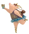 Produktbild: ecosoul Schwein Schweinchen Ballerina Figur Deko Hänger Christbaumschmuck 11 cm (lila-blau)