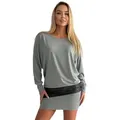 Produktbild: Mississhop Partykleid Damen Minikleid festlich Glitzer Kleid Pulli Tunika S M L XL XXL 9531 grau S (36)