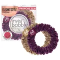 Produktbild: invisibobble Scrunchie Slim Lila Gold I 2x Plisee-Stoff Haargummis für Mädchen & Damen I starker Halt & haarschonend I Scrunchie Haargummi designed im Herzen Münchens