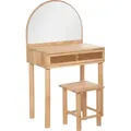 Produktbild: Kinderfrisiertisch und -hocker - Gummibaumholz und Glas - Atmosphera créateur d'intérieur - Beige
