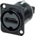 Produktbild: Neutrik HDMI-Steckverbinder Flanschbuchse, Kontakte gerade Polzahl: 19 Schwarz NAHDMI-W-B 1 St. (NAHDMI-W-B)