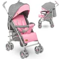 Produktbild: Lionelo Irma buggy klein zusammenklappbar reisebuggy mit liegeposition Rosa