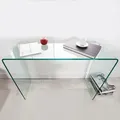 Produktbild: cagü: Design GlasSchreibtisch Schreibtisch [MAYFAIR] Glas transparent 100cm x 35cm - Transparent