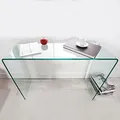 Produktbild: cagü Design Glasschreibtisch Schreibtisch Mayfair Glas transparent 110cm x 35cm