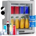 Produktbild: Klarstein Kühlschrank, Mini Kühlschrank mit Glastüre, Mini-Kühlschrank für Getränke, Snacks & Kosmetik, Kühlschrank Klein & Leise, Verstellbare Ablagen, Kleiner Skincare Kühlschrank 12-18°C, 23L