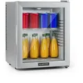 Produktbild: Klarstein Brooklyn 24 Mini-Kühlschrank Glastür LED Ablage Silber-Metallic