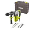 Produktbild: Ryobi Bohrhammer Meißelhammer 3xSDS-Bohrerbit Spitzmeißel Flachmeißel 5133004350