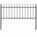 Produktbild: vidaXL Gartenzaun mit Speerspitzen Stahl 1,7 x 0,8 m Schwarz