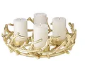 Produktbild: EDZARD Adventskranz Porus Gold, Geweih-Design, Aluminium vernickel, Durchmesser 30 cm, für Kerzen Durchmesser 6 cm, Perfekt für Cornelius Kerzen