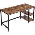 Produktbild: Vasagle Schreibtisch 2 Ablagen 60 cm x 140 cm x 75 cm Braun-Schwarz