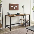 Produktbild: Schreibtisch Arbeitstisch Computertisch 140cm PC-Tisch mit 2 Regalebenen LWD55X