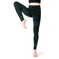 Produktbild: PANASIAM Leggings Unikat Batik Leggings mit Wabendesign moderner Stil lange Gym Leggings handgefertigt aus bequemer natürlicher Viskose für Yoga Sport Fitness blau L