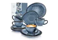 Produktbild: SÄNGER Kaffeeservice Darwin Kaffeetassen Set (12-tlg), 4 Personen, Steingut, Handmade, 300 ml, Blau, Premium Collection