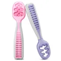 Produktbild: NumNum GOOtensil Esslernlöffel Babylöffel Set ab 6 Monaten - Beikost Baby Zubehör BLW - BPA frei Silikon Löffel Selber Essen - Baby Led Weaning Self Feeding Spoons (Flieder/Rose)