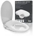 Produktbild: EISL Dusch WC-Sitz Aufsatz, Toilettensitz mit Bidet Einsatz, Po Dusche & Absenkautomatik, Weiß - Weiß