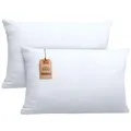 Produktbild: NatureMark 2er Set Jersey Kissenbezüge – Elastisch, weich, atmungsaktiv und hautfreundlich – Waschbare Kissenhülle - 40x60 (ideal für Nackenkissen) – Weiß
