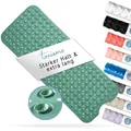 Produktbild: Toniamo Badewannenmatte rutschfest 100x40 cm | Extra Lange Badematte rutschfest | Antirutschmatte Badewanne ohne BPA | Badewannen Matte antibakteriell & maschinenfest | Anti Rutschmatte | Grün