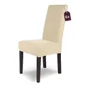 Produktbild: SCHEFFLER-Home Stuhlhussen Stretch Luna/Stuhlhussen Creme 6er Set/elastische Flanell Stuhlabdeckungen/Stuhlhussen Schwingstühle/Hussen Stuhl Überzieher mit Gummiband/Stuhlhussen Samt