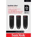 Produktbild: SANDISK Ultra (3-Pack) (64 GB, USB-A) (SDCZ48-064G-G46T)
