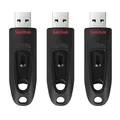 Produktbild: SanDisk Ultra 64GB USB Flash Drive USB 3.0 up to 130MB/s Read - Pack of 3 Triple