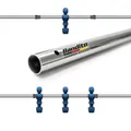 Produktbild: Bandito Kickerstange 13 mm Hohlrohr für Tischkicker, verchromt – Ersatzstange für alle gängigen Fußballkicker mit geschraubten Spielfiguren, kompatibel mit 13 mm Lagern, Soccer 3-Loch-Stange für Profi