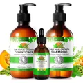 Produktbild: P-Beauty Haarpflege Set 3in1 Shampoo, Conditioner & Haaröl mit Biotin, Rosmarin, Minze & Kürbis, Vegan - gegen Haarausfall, stärkt das Haar, intensive Feuchtigkeit, repariert Spliss - für Haarwachstum