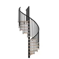 Produktbild: Minka Spindeltreppe Spiral Effect 38 - 305,5cm Geschosshöhe Buche Schwarz 120cm Durchmesser