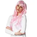 Produktbild: tectake 901009 Perücke Langhaarperücke mit schön fallenden Locken, inkl. Haarnetz, diverse Farben (Rosa)