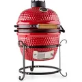 Produktbild: Klarstein - Princesize Kamado-grill Keramikgrill Edelstahl-grillrost Smoker Bbq Rot