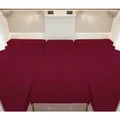Produktbild: G BETTWARENSHOP – Spannbettlaken für Wohnmobile & Wohnwagen – Spannbetttuch Set 3-teilig für 2 Längsbetten + Mittelteil – Jersey Bettlaken für Heckbetten 2 Längsbetten + Mittelteil, weinrot