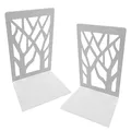 Produktbild: Gentpovth 2er Pack weiße Zweige Buchstütze aus Metall, Buchhalter Leseständer mit Rutschfesten Pads und Sicheren Kanten, zum Anzeigen von Büchern, Fotos, Kunsthandwerk, Desktop-Organizer Dekoration