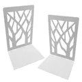Produktbild: 2er Pack weiße Zweige Buchstütze aus Metall, Buchhalter Leseständer mit Rutsc...