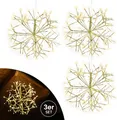 Produktbild: Weihnachtsdekoration Goldstern 35 cm 3er Set mit 120 LED warmweiß Timer-Funktion LED-Weihnachtsstern