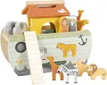 Produktbild: small foot Steckspiel Arche Noah „Safari“, Motorikspielzeug aus Holz mit 15 Tier