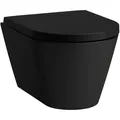 Produktbild: LAUFEN Kartell Wand-WC COMPACT, Tiefspüler, spülrandlos, 490x370x285mm, H8203337160001, Farbe: Schwarz Matt