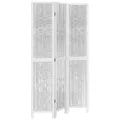 Produktbild: 3-tlg. Raumteiler Paravent Trennwand Spanische Wand Weiß Massivholz Paulownia