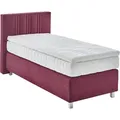 Produktbild: Boxspringbett, rot (bordeaux, rot), B:105cm L:210cm, Bezug: 100% Polyester;Polsterung: 100% Polyester, WESTFALIA SCHLAFKOMFORT, Komplettbetten, Boxspringbett, wahlweise mit Bettkasten und Topper