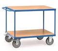 Produktbild: Fetra Tischwagen mit Holzwerkstoffplatten 2 Etagen Transportwagen Holztischwagen