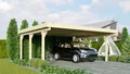 Produktbild: Karibu Einzelcarport Classic Grundpaket Stahl, kesseldruckimprägniert, BxT: 563x394,5 cm, 206 cm Einfahrtshöhe, aus Masivholz