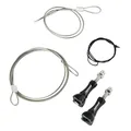 Produktbild: Mantona Sicherungsleinen Set (Edelstahl 40-100 cm, für Action Cams wie GoPro Hero 11 10 9 8 7 6 5 4 3+ Sicherheitsleine Universal, für viele Aktionkameras) schwarz/silber