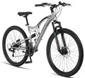 Produktbild: Chillaxx Bike Falcon Premium Mountainbike in 27,5 Zoll - Fahrrad für Jungen, Mädchen, Damen und Herren - Scheibenbremse- 21 Gang-Schaltung - Vollfederung (Grey-Disc-Bremse, 27,5 Zoll)
