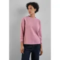 Produktbild: 3/4-Arm-Shirt STREET ONE, Damen, Gr. 40, pink (sunrise pink), Stoff, 65% Polyamid, 23% Polyester, 12% Viskose, unifarben, normal normal, hoch geschlossener Ausschnitt, Bündchen, Shirts 3/4-Arm-Shirt, im angenehmen Materialmix