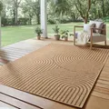 Produktbild: SIMPEX Indoor Outdoor Teppich Wetterfest pflegeleicht im natürlichen Jute-Look, Sisal Teppich Wohnzimmer, Küche, Terrasse, Garten und Balkon, 280x370 cm