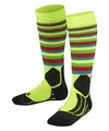 Produktbild: FALKE Unisex Kinder Skisocken SK2 Intermediate Stripes K Kh Wolle Funktionsmaterial warm dick 1 Paar, Gelb Lightning 1690, 35-38