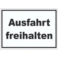 Produktbild: HB-Druck Hinweisschild Ausfahrt freihalten Schild schwarz-weiß, wetterfest, stabil, UV-beständig, kratzfest DIN-A3 297x420mm selbstklebend