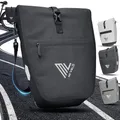 Produktbild: MIVELO 2in1 Fahrradtasche für Gepäckträger reflektierend - Gepäckträgertasche 100% wasserdicht I Mit gepolstertem laptopfach & Umhängegurt I Tasche für Fahrrad 25L (Schwarz-Reflektierend)